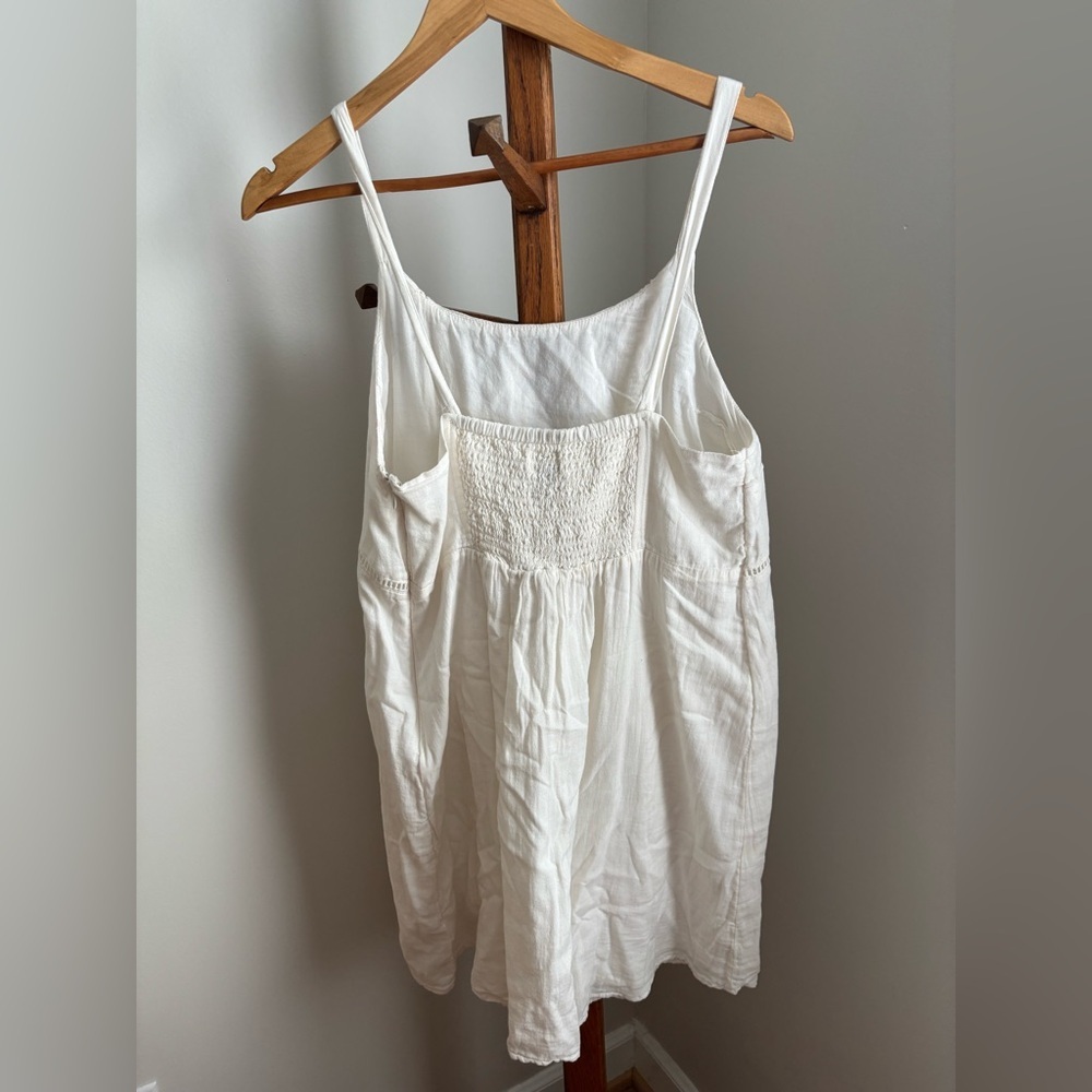 Old Navy Medium Ivory Sleeveless Boho 100% Cotton Sun Dress Minimalist Beachy - Picture 5 of 5